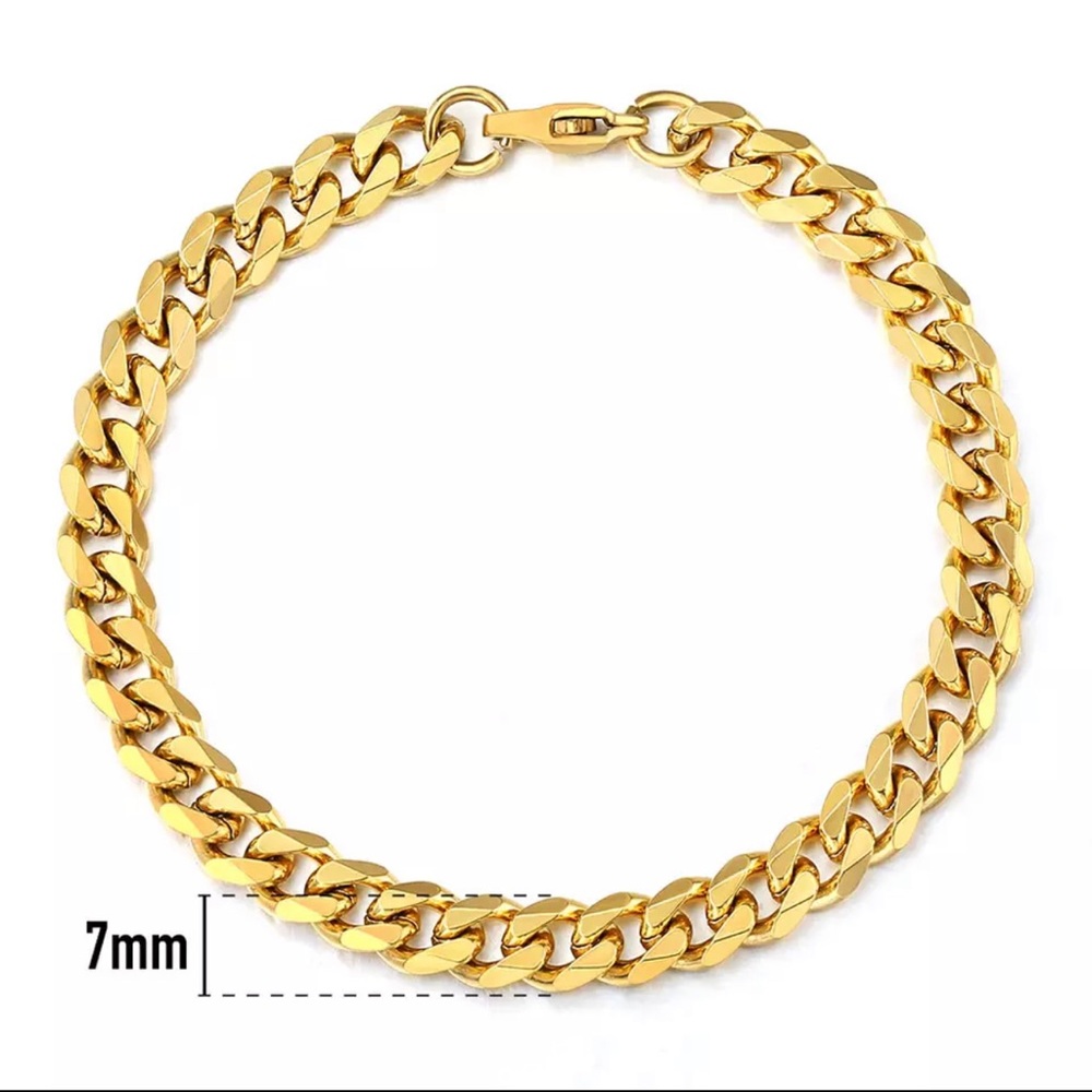 Mens or women stainless steel bracelet Cuba style 7mm